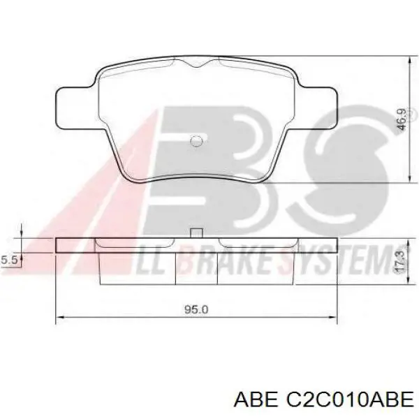 Задние тормозные колодки C2C010ABE ABE