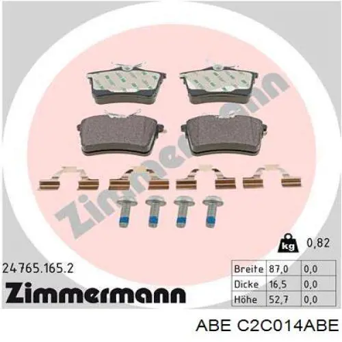 Купить C2C014ABE ABE Колодки тормозные задние, дисковые