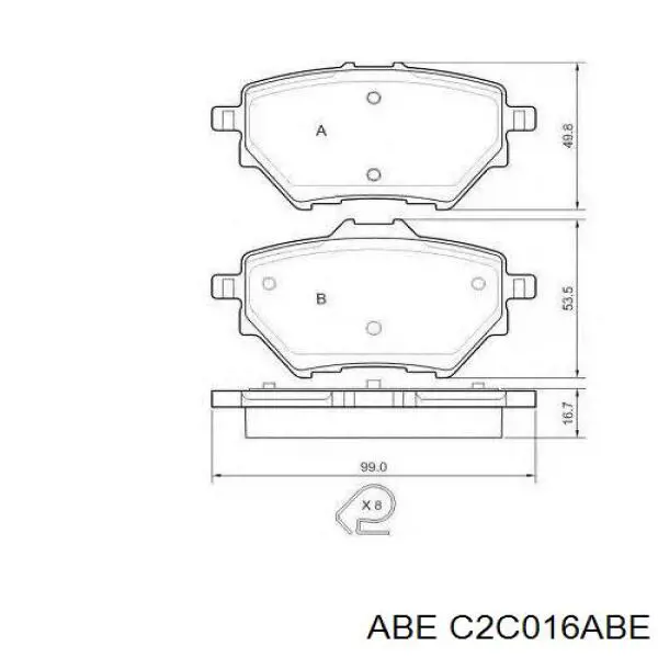 Задние тормозные колодки C2C016ABE ABE