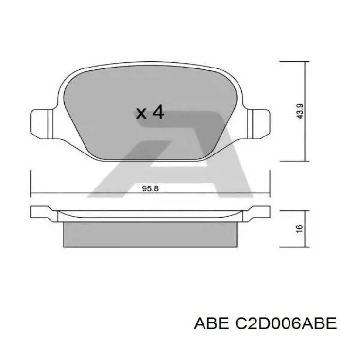 Колодки гальмові задні, дискові C2D006ABE ABE