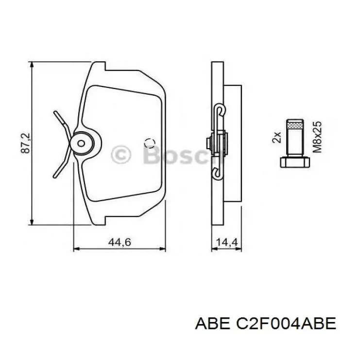 Купить C2F004ABE ABE Колодки тормозные задние, дисковые
