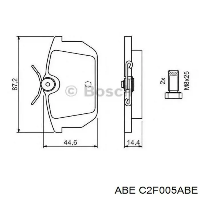 C2F005ABE ABE колодки тормозные задние дисковые