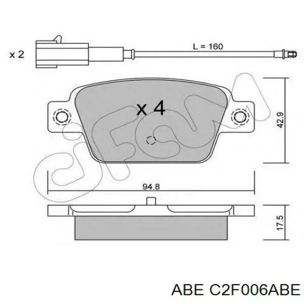 Колодки дисковые  ABE C2F006ABE цена, от 18.63 USD