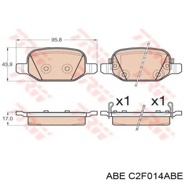 Задние тормозные колодки C2F014ABE ABE