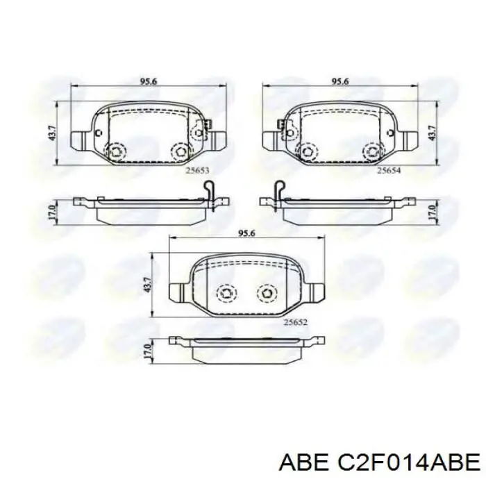 Купить C2F014ABE ABE Колодки тормозные задние, дисковые