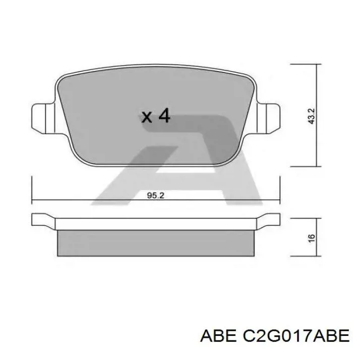 Задние тормозные колодки C2G017ABE ABE