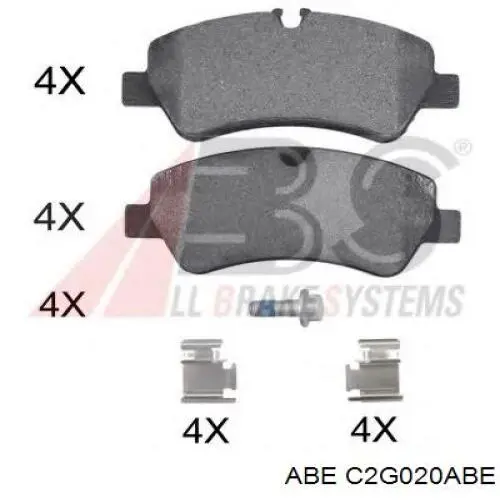 Купить C2G020ABE ABE Колодки тормозные задние, дисковые