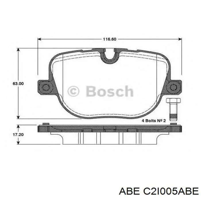 Задние тормозные колодки C2I005ABE ABE