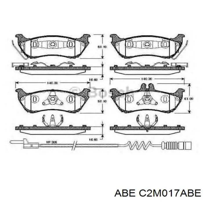 Купить C2M017ABE ABE Колодки тормозные задние, дисковые