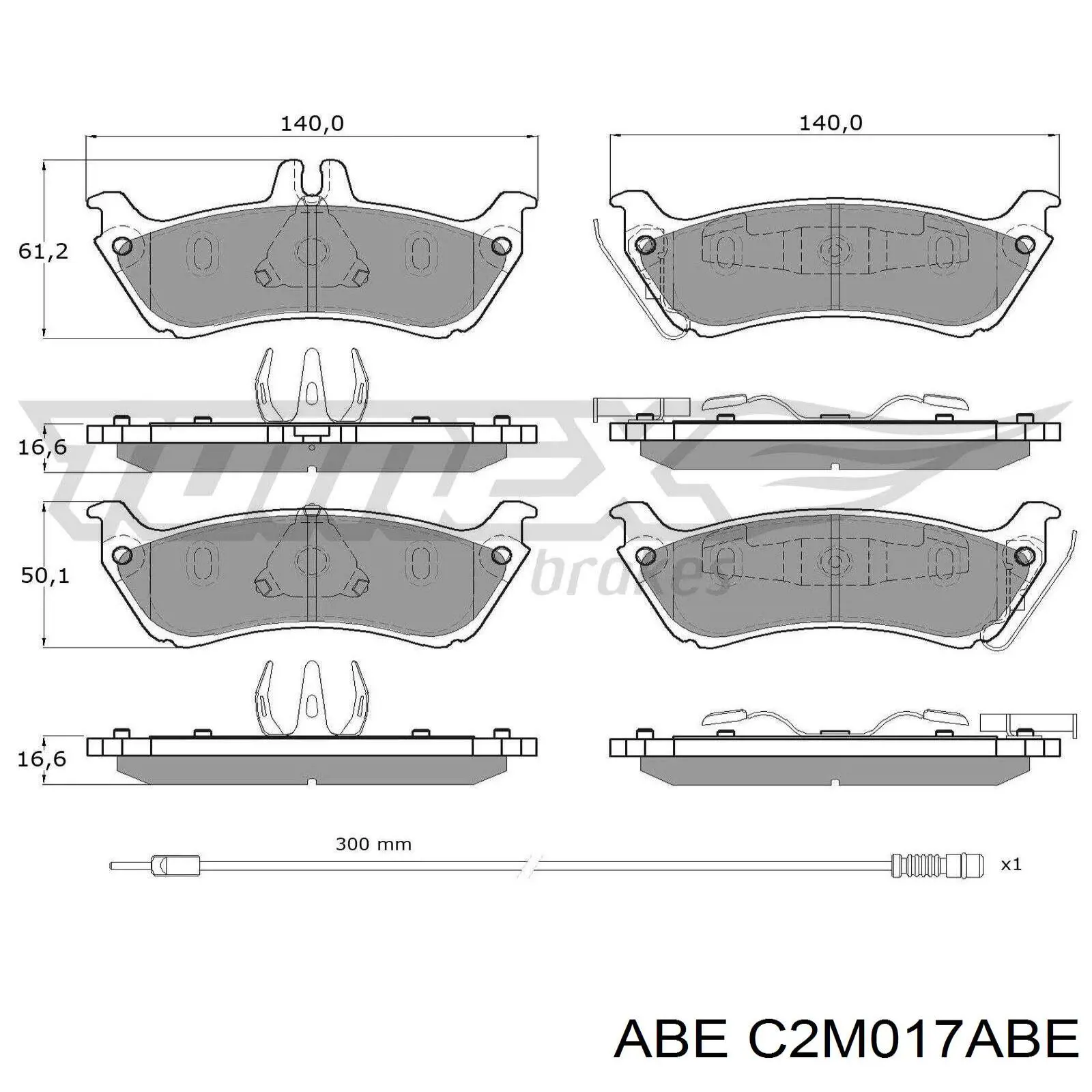Колодки дисковые  ABE C2M017ABE цена, от 28.68 USD