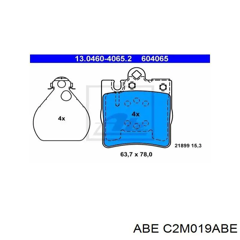 Купить C2M019ABE ABE Колодки тормозные задние, дисковые