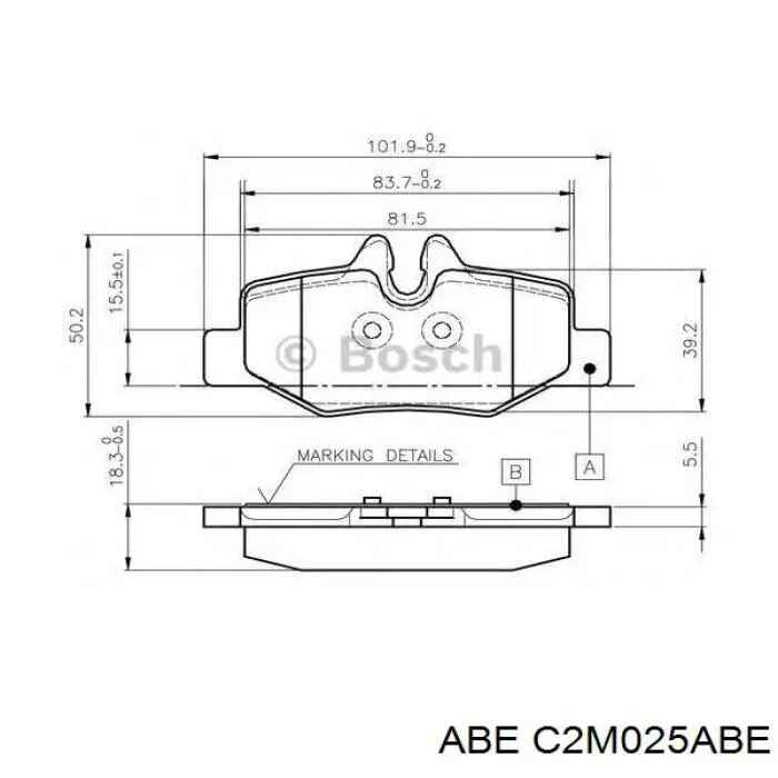 Задние тормозные колодки C2M025ABE ABE