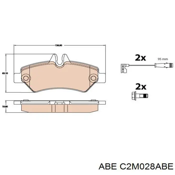 Купить C2M028ABE ABE Колодки тормозные задние, дисковые