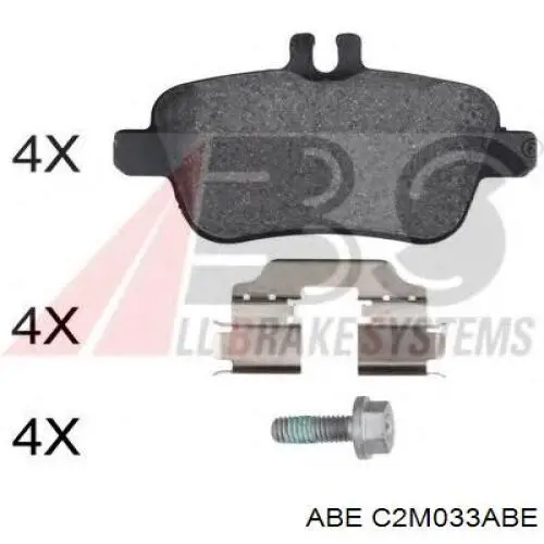 Задние тормозные колодки C2M033ABE ABE