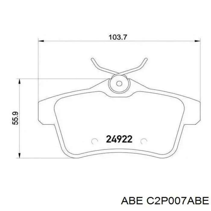 Купить C2P007ABE ABE Колодки тормозные задние, дисковые