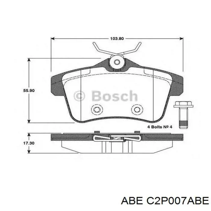 Задние тормозные колодки C2P007ABE ABE