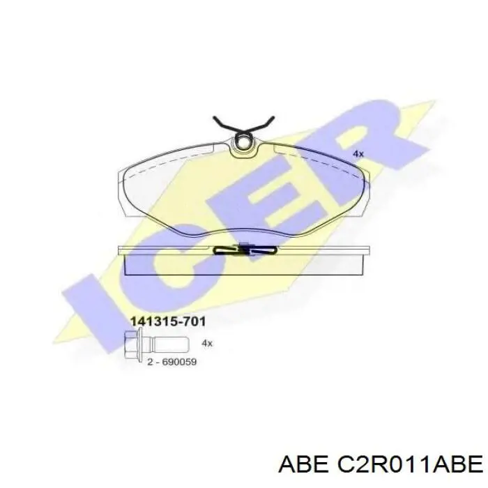 Колодки дисковые  ABE C2R011ABE цена, от 17.16 USD