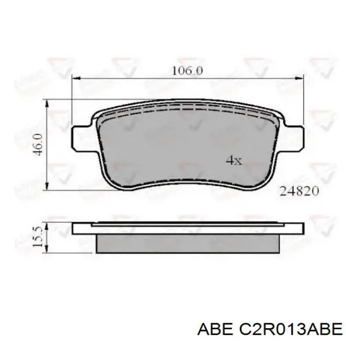 C2R013ABE ABE Колодки тормозные дисковые комплект