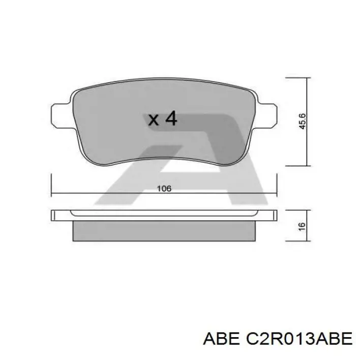 Задние тормозные колодки C2R013ABE ABE