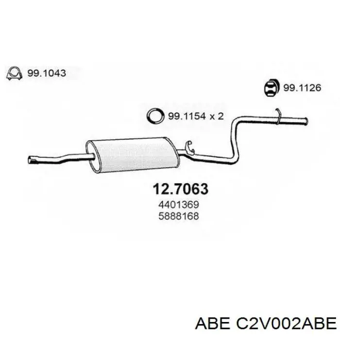 Купить C2V002ABE ABE Колодки тормозные задние, дисковые