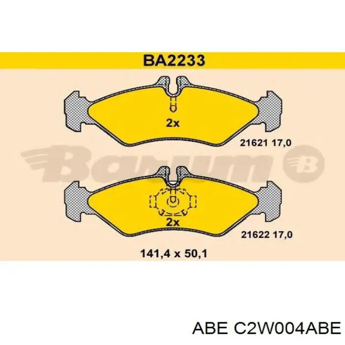 Колодки дисковые  ABE C2W004ABE цена, от 16.14 USD