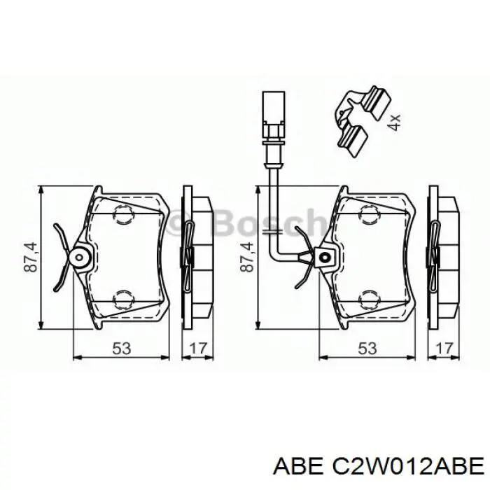 Задние тормозные колодки C2W012ABE ABE
