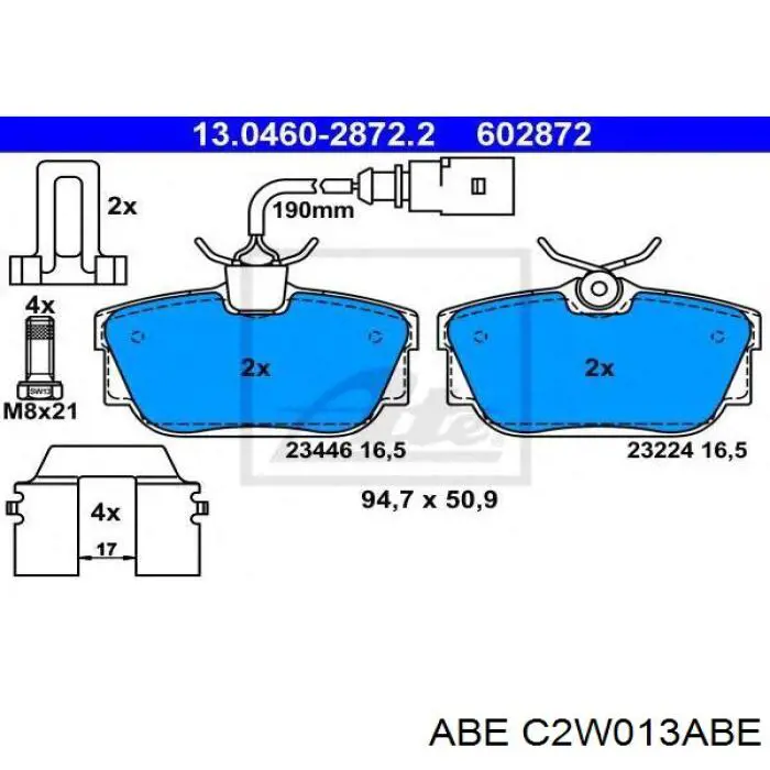 Колодки дисковые  ABE C2W013ABE цена, от 16.59 USD