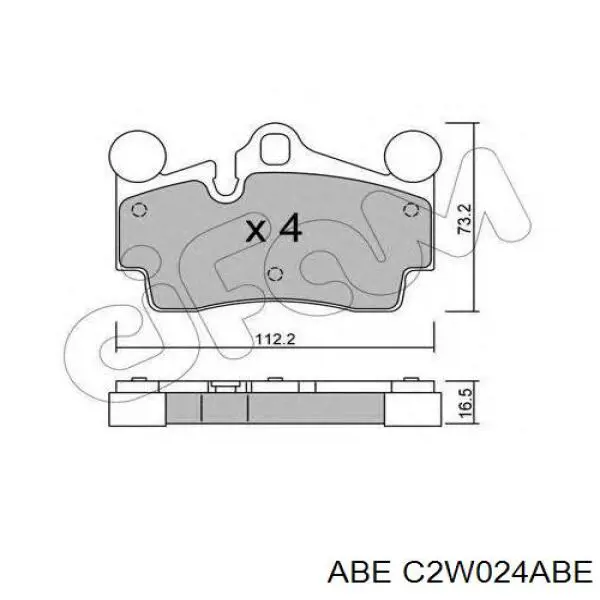 C2W024ABE ABE Колодки тормозные дисковые комплект