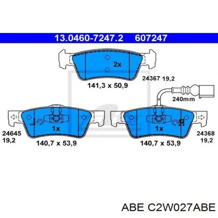 Колодки дисковые  ABE C2W027ABE цена, от 28.24 USD