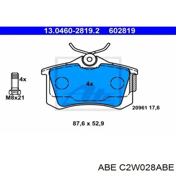 Колодки дисковые  ABE C2W028ABE цена, от 12.25 USD