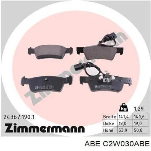 Колодки дисковые  ABE C2W030ABE цена, от 28.97 USD