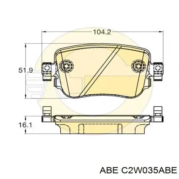 Купить C2W035ABE ABE Колодки тормозные задние, дисковые