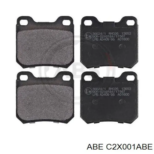 Купить C2X001ABE ABE Колодки тормозные задние, дисковые