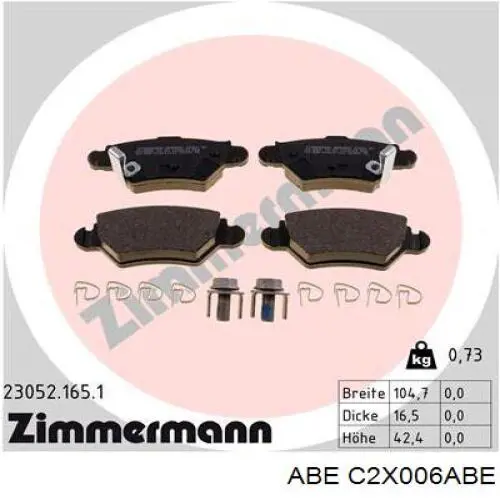 Колодки дисковые  ABE C2X006ABE цена, от 14.88 USD