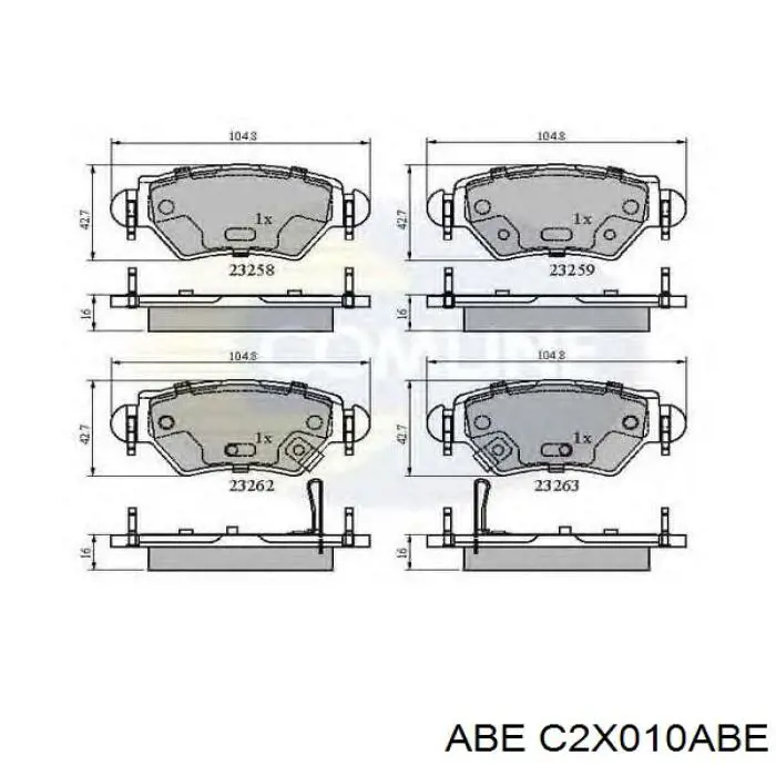 Купить C2X010ABE ABE Колодки тормозные задние, дисковые