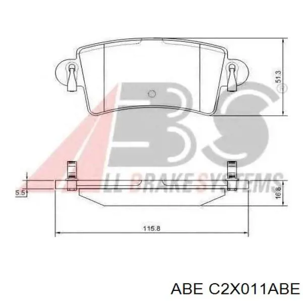 Колодки дисковые  ABE C2X011ABE цена, от 16.06 USD