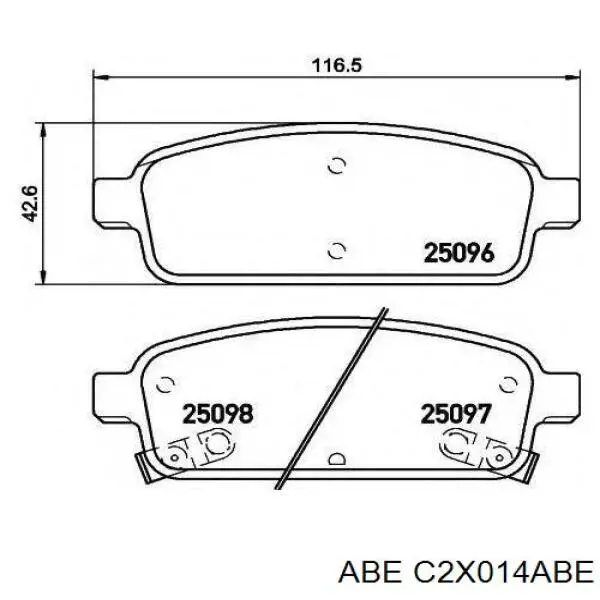 Задние тормозные колодки C2X014ABE ABE
