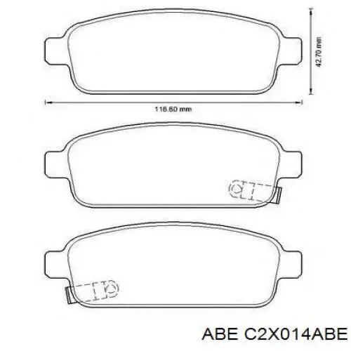 Задние дисковые колодки ABE C2X014ABE