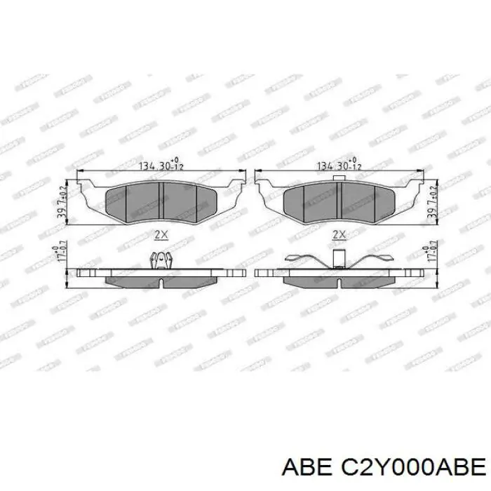 Колодки гальмові задні, дискові C2Y000ABE ABE