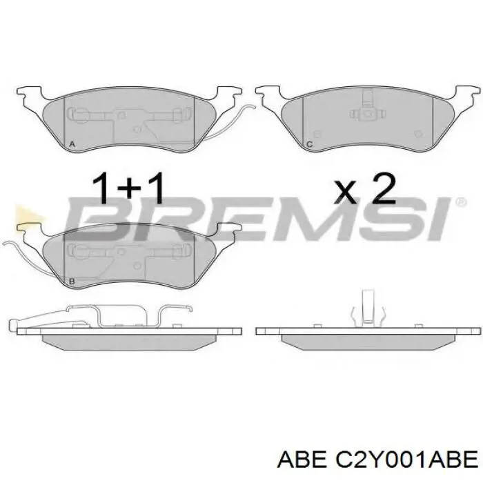 Задние дисковые колодки ABE C2Y001ABE