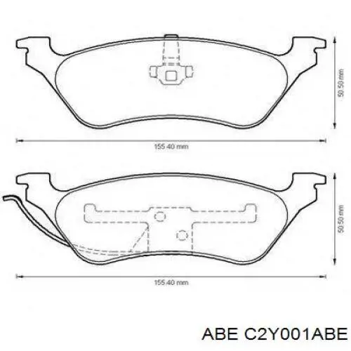 C2Y001ABE ABE Колодки тормозные дисковые комплект