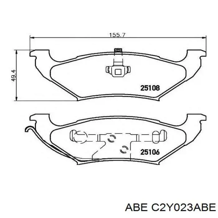 Задние дисковые колодки ABE C2Y023ABE