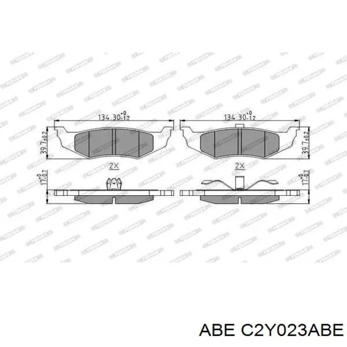 Колодки дисковые  ABE C2Y023ABE цена, от 22.38 USD
