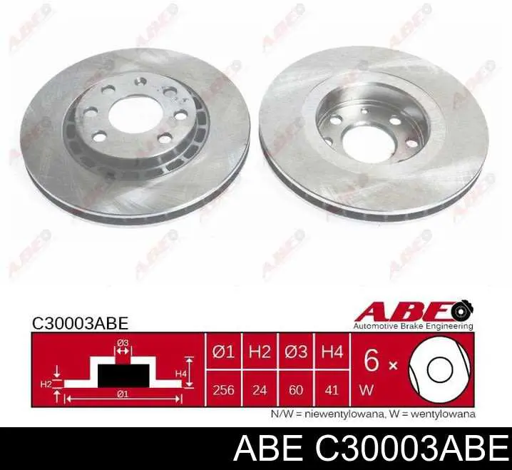 C30003ABE ABE диск тормозной передний