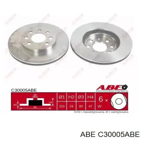 C30005ABE ABE диск тормозной передний