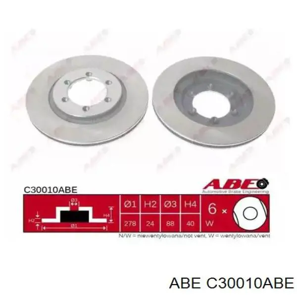 C30010ABE ABE диск тормозной передний