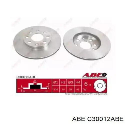 C30012ABE ABE Диск тормозной передний