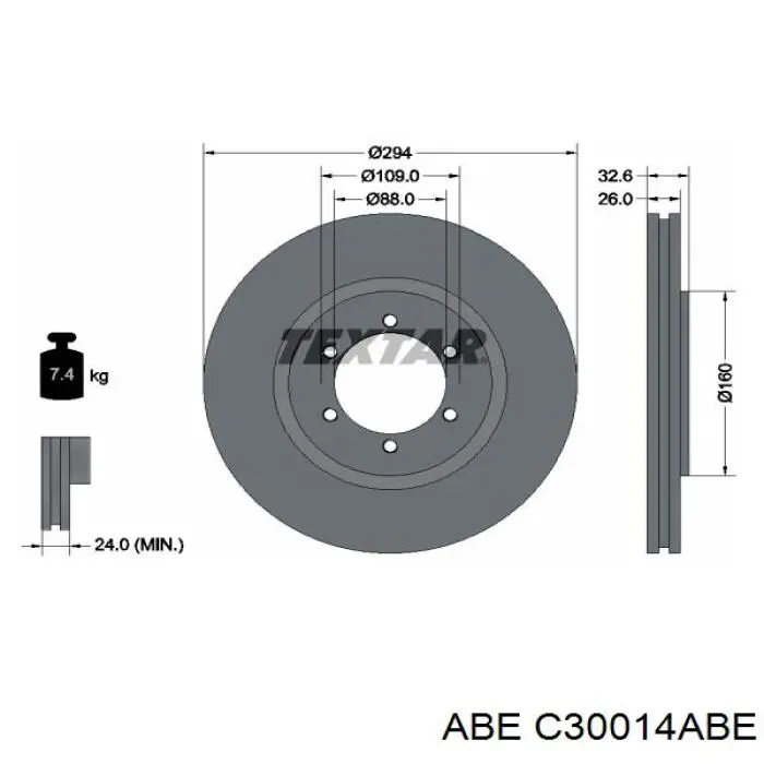 Передние тормозные диски C30014ABE ABE