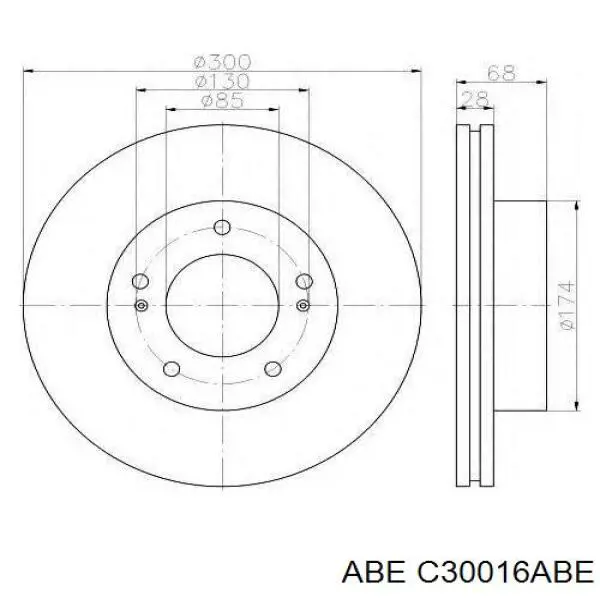 Передний тормозной диск ABE C30016ABE