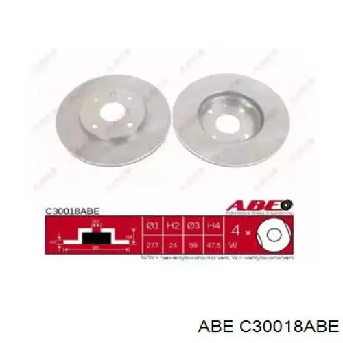 Диск гальмівний передній C30018ABE ABE